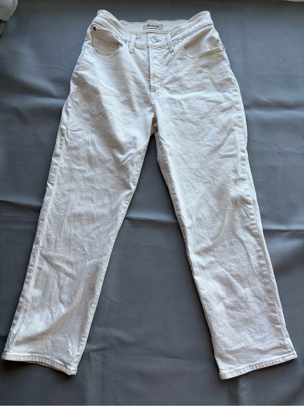 Madewell Petite Perfect Vintage Straight White Jeans